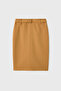 Knee Length Green Skirt with Belt at the Waist - 4