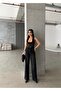 Women's Black Straight Shiny Stone Special Design Jean Denim Trousers - 7