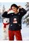 Navy Blue Red Polar Bear Themed Welsoft Plush Women's Pajama Set Homewear