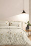 Elastic Sheet Duvet Cover Set Double Size Branch Beige