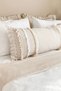 Cream, Frilly, Tasseled, Country, Bohemian, Vintage Long 40X100 Throw Pillow (Filled) - 6