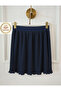 Navy Blue Women's Pleated Skirt Innerwear Elastic Waist Mini Lining Pleated Complementary