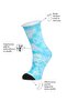 Women's Roll Top Elasticless Tie-Dye Pattern Blue - 2