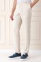 Comfort Fit Elastic Waist Herringbone Woven Casual Beige Trousers P 1155 - 3