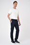 Comfort Fit Waffle Textured Navy Blue Jogger Pants with Elastic Waist P 1177 - 2