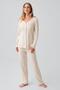 Long Sleeve Lace-Like Knit Buttons Stretchy Cotton Maternity Pajamas Suit 18214 - 2