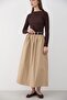 Women's Belted Ruched Detail Maxi Skirt Beige - 2