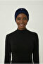Pearl Embroidered Navy Blue Ready-To-Wear Turban Hijab Medical Use Suitable