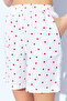 White Collar Shirt and Pocket Detailed Shorts Muslin Heart Pattern Washable Shorts Set I Mks181373 - 6