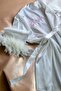 Embroidery Embroidered Sleeves Feather Bride Dressing Gown, Bridal Dressing Gown - 2