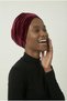 Velvet Cardigan Lined Burgundy Ready-To-Wear Turban Hijab Bonnet Suitable for Medical Use - 7