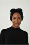 Velvet Bow-Lined Black Ready-Made Turban Hijab Bonnet Suitable for Medical Use - 7