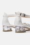 Girl's Heeled Shoes Transparent 5 cm Heeled Stone Evening Dress Silver Girl's Evening Dress Shoes - 5