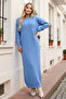 6079 Pearl Detailed Knitwear Dress Blue