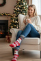 4 Pairs Unisex Christmas Socks Colorful Patterned Gift New Year Men Women Long Socks Set - 3