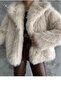 Cream Fur Plush Coat Premium Soft-Surfaced