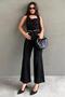 Black Straight Cut Wide Leg Women's Flared Jean Mg2630 - 6