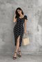 Summer Floral Print Watermelon Sleeve Slit Detail Dress - 3