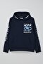 Boy's Sweatshirt with Kangaroo Pocket Hooded 9-16 Years Old, Navy Blue - 5