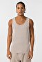 Washable tank top Ribbed Knit athlete stone