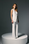 Pants with Pearl Accessories on the Sides - Ecru - 4