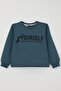 Donino Boy's Tracksuit Set Lettering Printed Square Micro Vest Set 2-5 Years Old, Indigo - 5