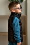 Donino Boy's Tracksuit Set Lettering Printed Square Micro Vest Set 2-5 Years Old, Indigo - 3