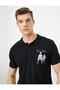 Men's Black Printed T-shirt - 2