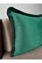 Imported Silk Velvet Emerald Green Tasseled Throw Pillow Cover 43X43Cm - 5