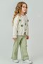 Girl's 3-Piece Set – Cardigan, Printed T-Shirts and Pants | Floral Motif, High-Quality Fabric, Comfortable Fit - 2