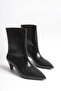 Women's Black Patent Leather Pointed Toe Heeled Boots