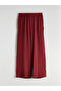 Red Elastic Waist Textured Wide Leg Women's Trousers - 7