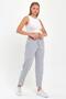 Women's Grey-Navy Blue Regular Fit Straight Leg Elastic Waist Lace-up 2-Piece Sweatpants - 2