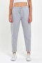 Women's Grey-Navy Blue Regular Fit Straight Leg Elastic Waist Lace-up 2-Piece Sweatpants - 4