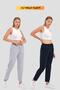 Grey-dark blue 2-Piece Women's Navy Blue Classic Pocket Sweatpants
