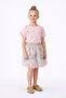 Flower Pattern Skirted Girl's Bottom Top Suit 2535P