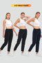 Women's Black-Navy Blue-Anthracite Regular Fit Straight Leg Elastic Waist Lace-up 3-Piece Sweatpants