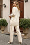 4066 Pocket Stone Detailed Knitwear Set Ecru - 4