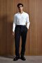 Men's Slim Fit Polo Neck Corded Fabric Knitted Sweater Ecru - 3