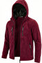 Men's Claret Red Army Tactical Fleece Hooded Jacket - 2