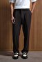 Men's Baggy Fit Fabric Trousers Brown