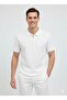 Men's Logo Embroidered Polo Neck White T-Shirt