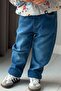 Boy's Jeans with Elastic Waistband and Lace-Up, Ages 1.5-5, Blue - 3