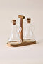 Set of 2 Glass Olive Oil and Vegetable Oil Bottles with Bamboo Stand, 250 ml – 8617005S C1-1-289 - 3