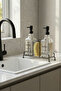 2-piece metal stand glass liquid soap and lotion bottle soap dispenser 500 ml black - d/1 c1-1-289 - 3