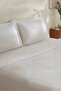 Jemma 120 Thread 100% Cotton Satin Double Duvet Cover Set White - 3
