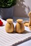 Duke 2 Li Bamboo Salt and Pepper Shakers with Stand 16594 - 4