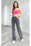 Nadia Stretch Relaxed-Fit Women's Smoked Gray Super High-Waisted Relaxed-Leg Denim Jeans