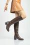 Large Size Women's Boots 41-42-43-44-45 Brown Leather