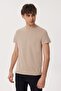 Twingo 1 Men's 100% Cotton O-Neck Pique T-Shirt Beige - 4
